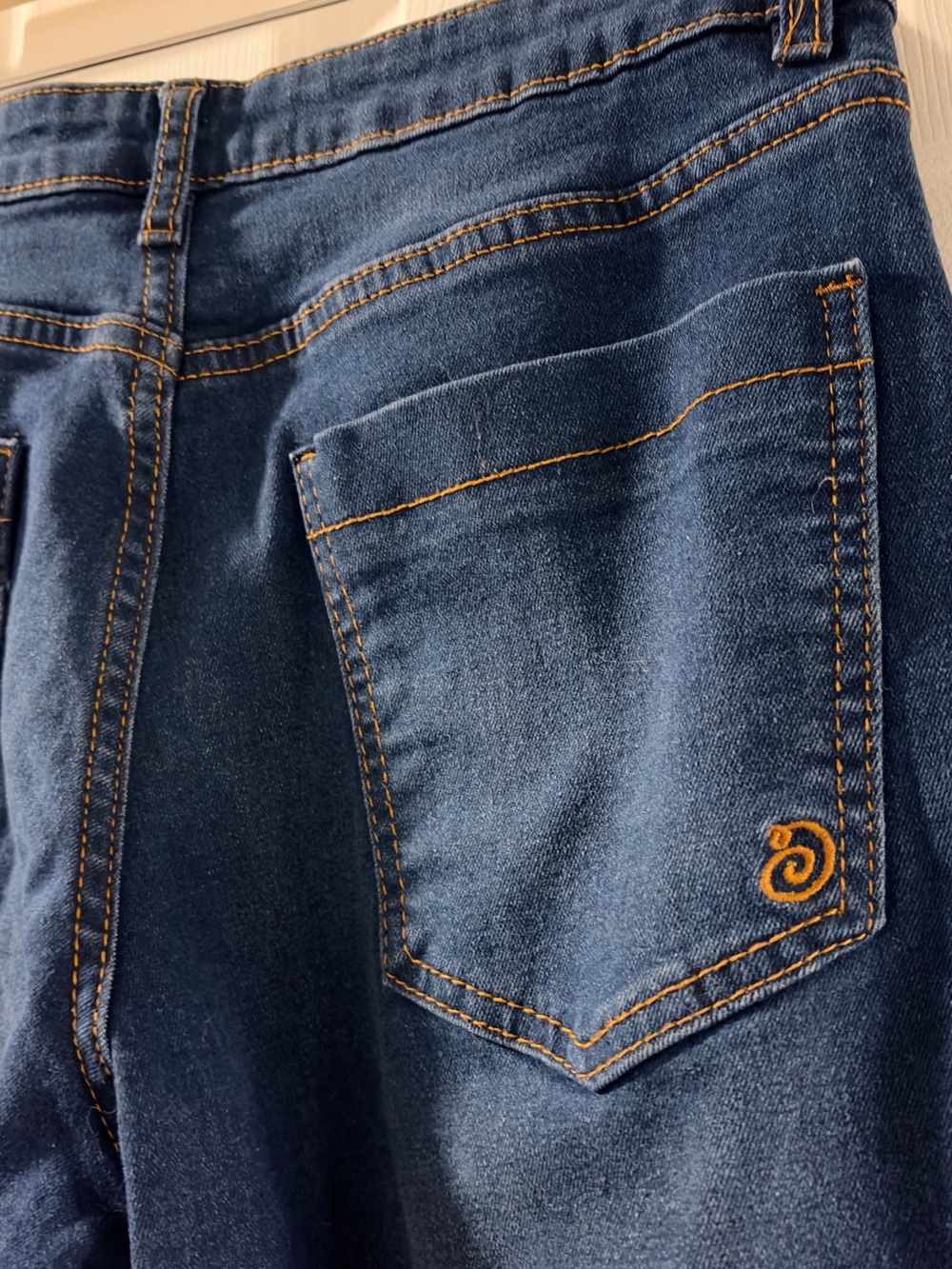 Women’s Dark Blue Flare Leg Denim with Contrast Stitching